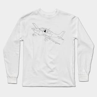 Cirrus SR22 Aircraft Illustration Long Sleeve T-Shirt